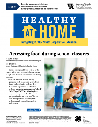 First page of the Healthy At Home Newsletter: click on the link for a PDF