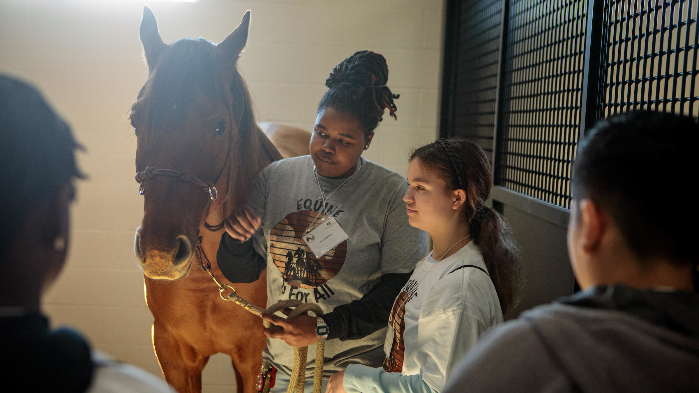 UK Equine students teach Kentucky middle and high school students equine basics at the Equine is for All event at the Spy Coast Equine Education Center.