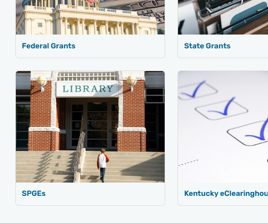 screenshot of the kentucky department of local government page showing the SPGE button